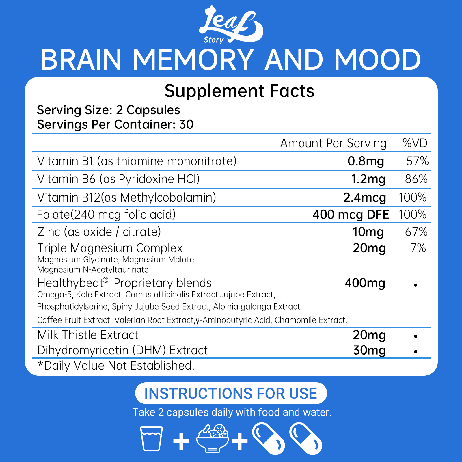 Natural Nootropic Cognitive Support Formula